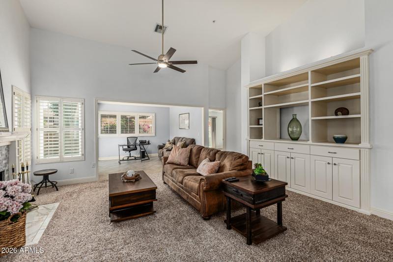 Living Room w/Built Ins