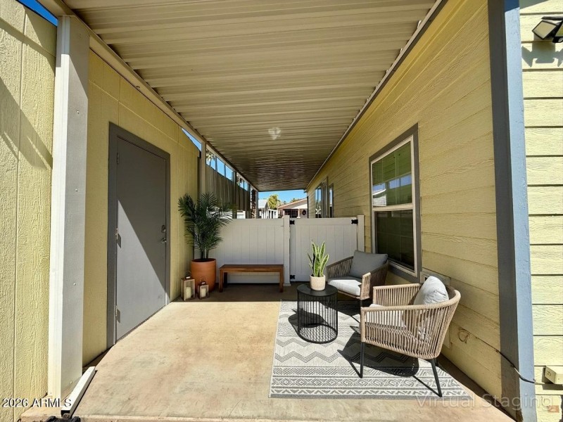 Virtually staged Rear Patio