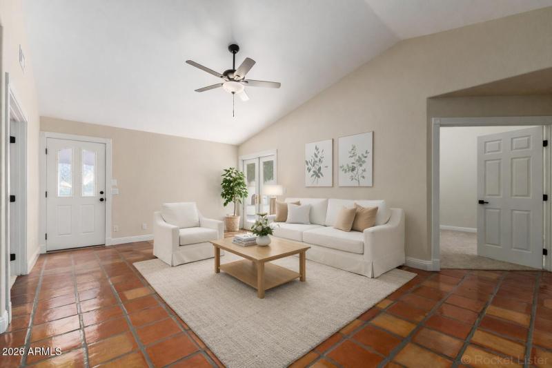 Cozy living room with warm accents