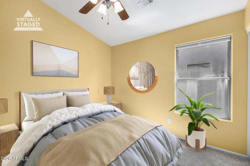 Virtually staged Bedroom 2