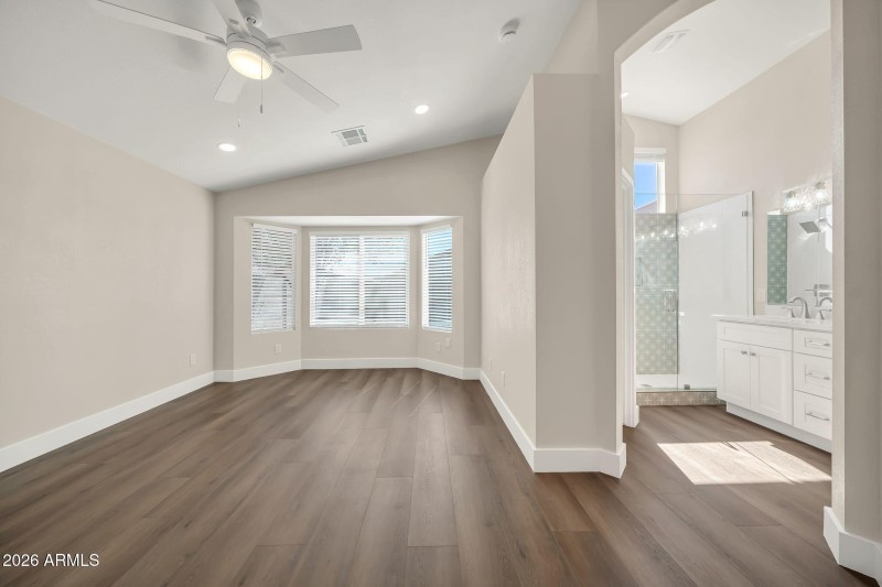 Spacious primary suite