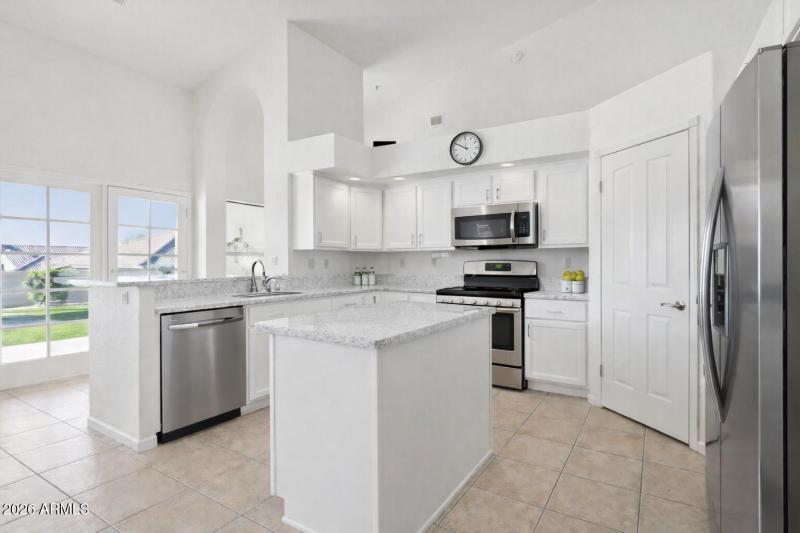 Bright modern kitchen with island