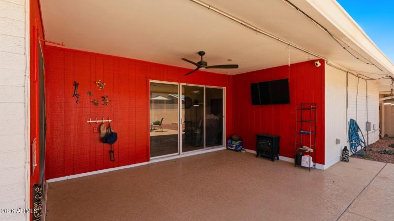 Covered Patio with Outdoor TV