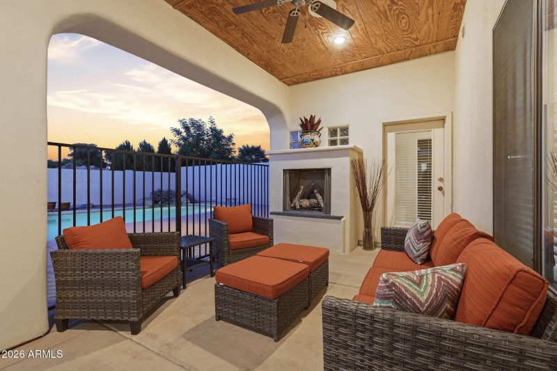 Ubder the Patio by the Gas Fireplace