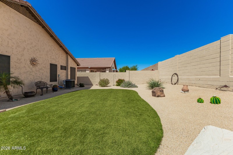 North facing backyard