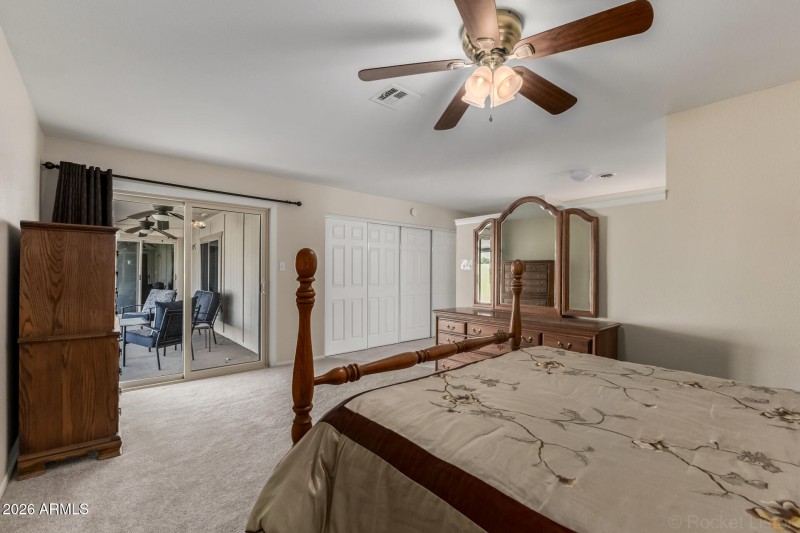 primary bedroom with backyard access