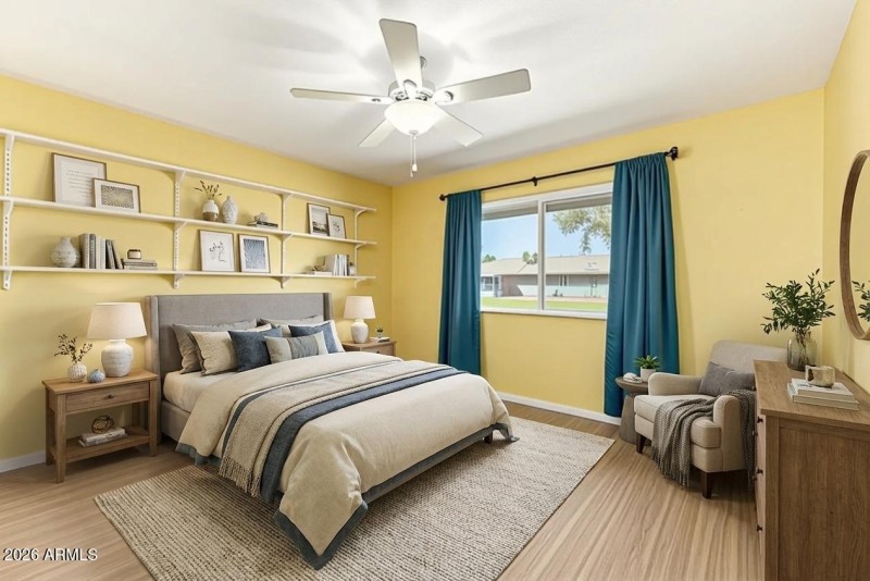 Second Bedroom Virtually Staged Empty