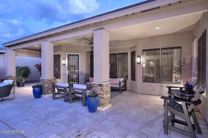 Huge travertine patio