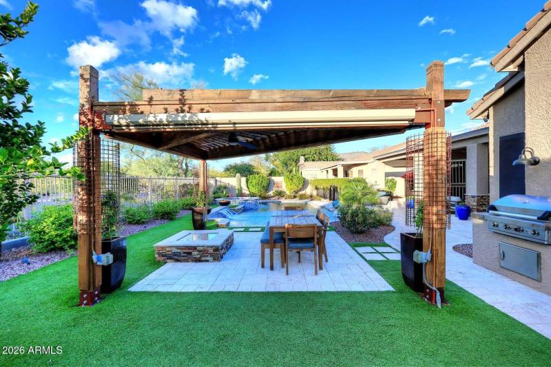 Automated shades on pergola