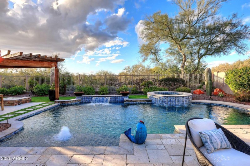 Numerous water features