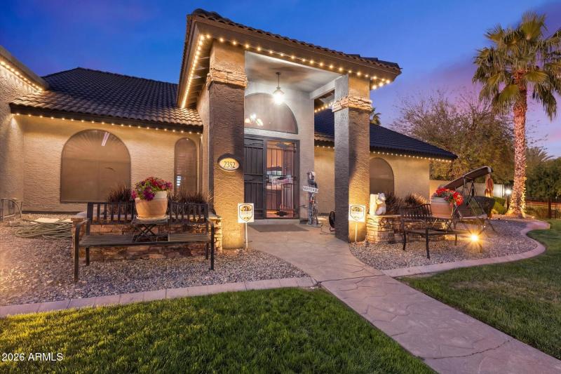 Covered Portico & Stone Accents