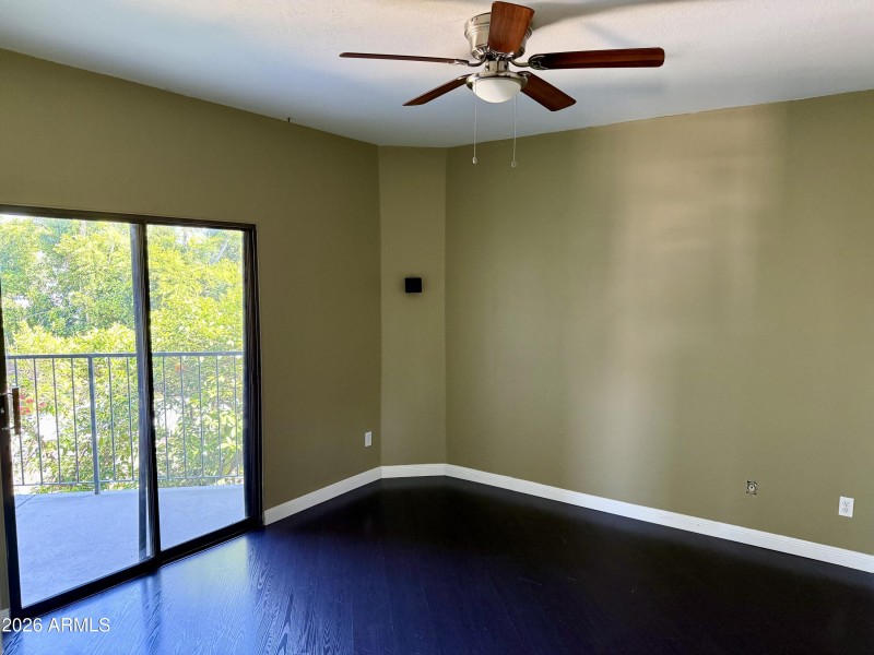 Sliding glass door from bedroom