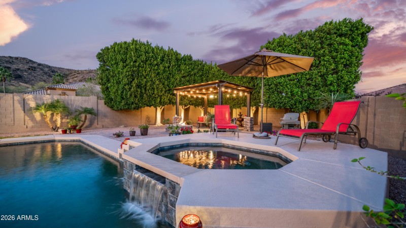 Sunset view backyard