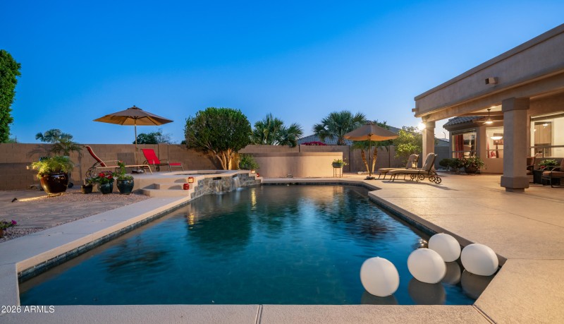 Sunset view backyard