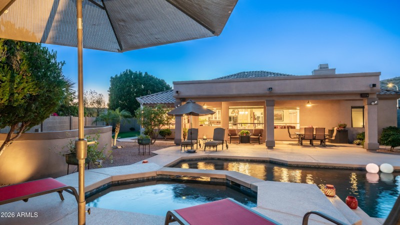 Sunset view backyard