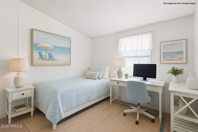 Secondary bedroom staged