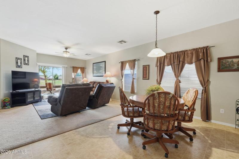 Open dining and family room