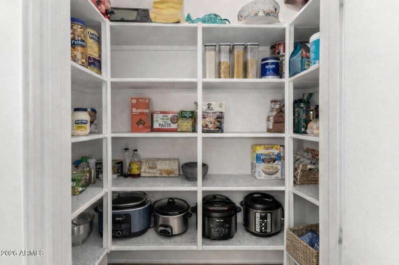 Organized pantry with kitchen essentials