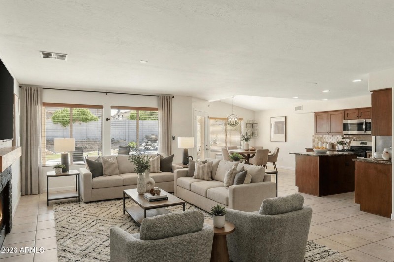 Great room virtual staged