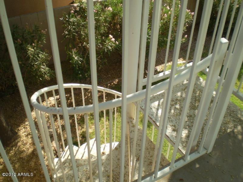 Spiral staircase from balcony
