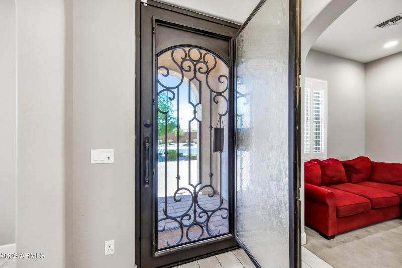 Screened iron door