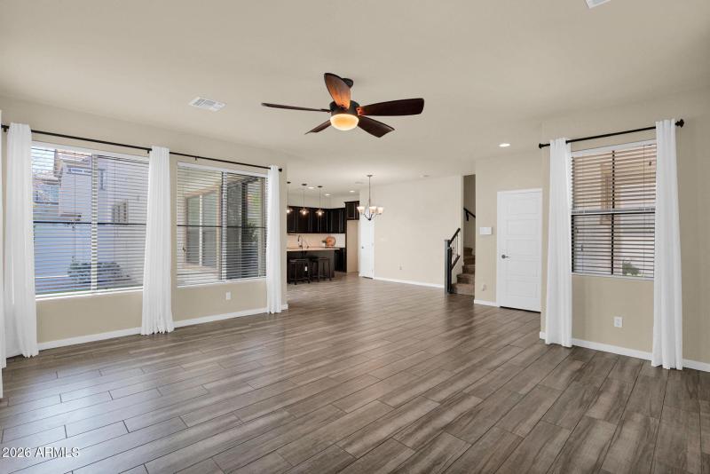 Great Room Leads to Kitchen