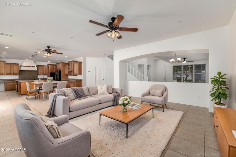 Virtually Staged Family Room