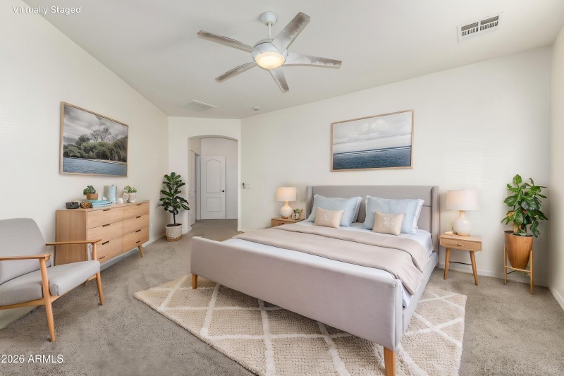 Virtually Staged Primary Bedroom