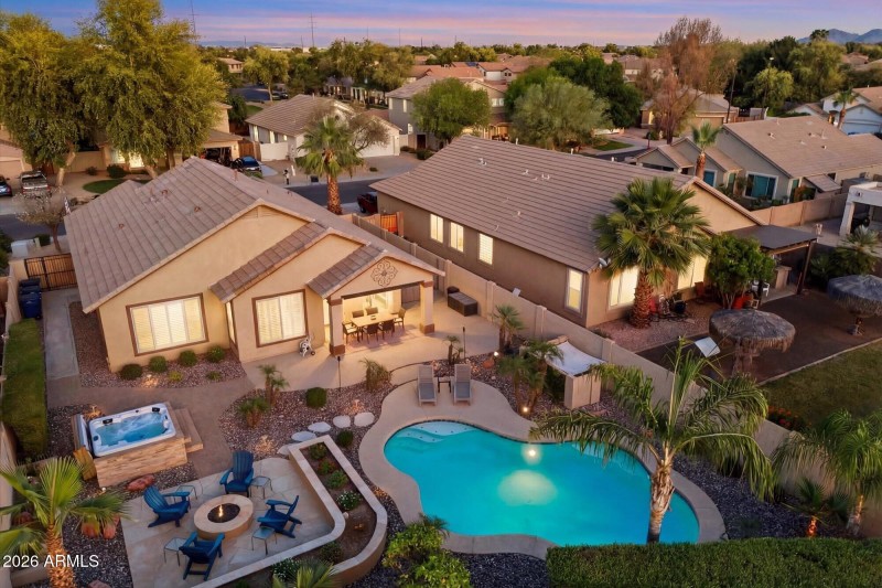 Aerial backyard view