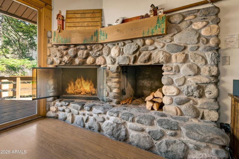 Native River Rock Fireplace