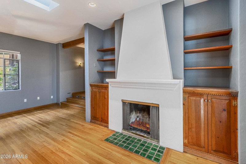Primary Bedroom Gas Fireplace and Built