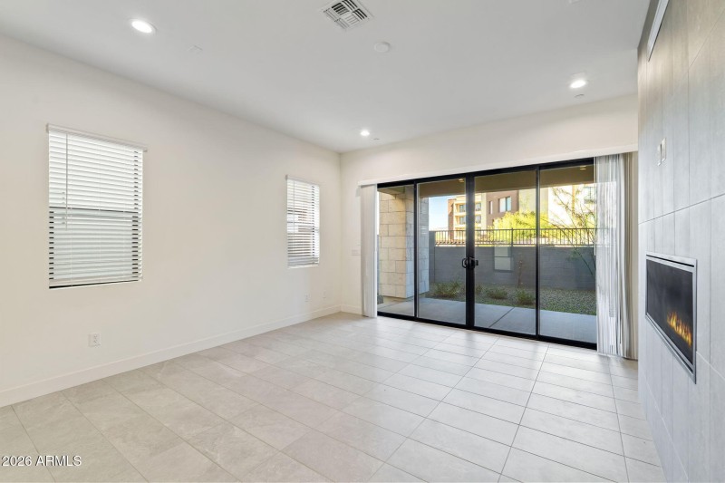 Family room with fireplace