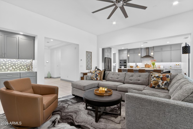 Great room with additional cabinets