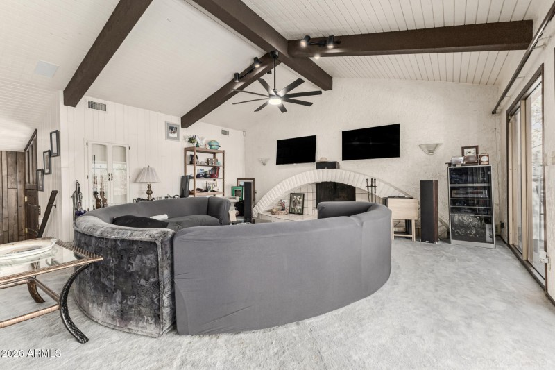 Large Living Room w/ Cathedral Ceilings