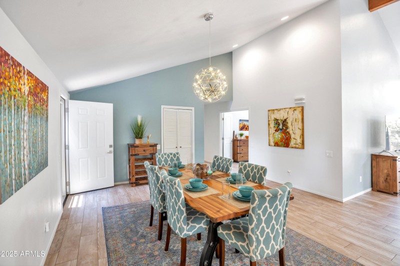 Vaulted Ceiling in Dining Area