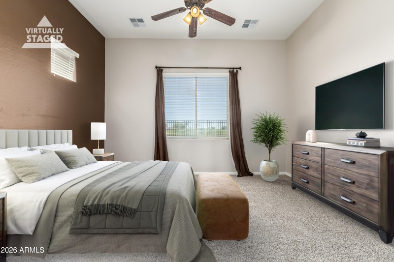 142nd Virtual staged master bedroom