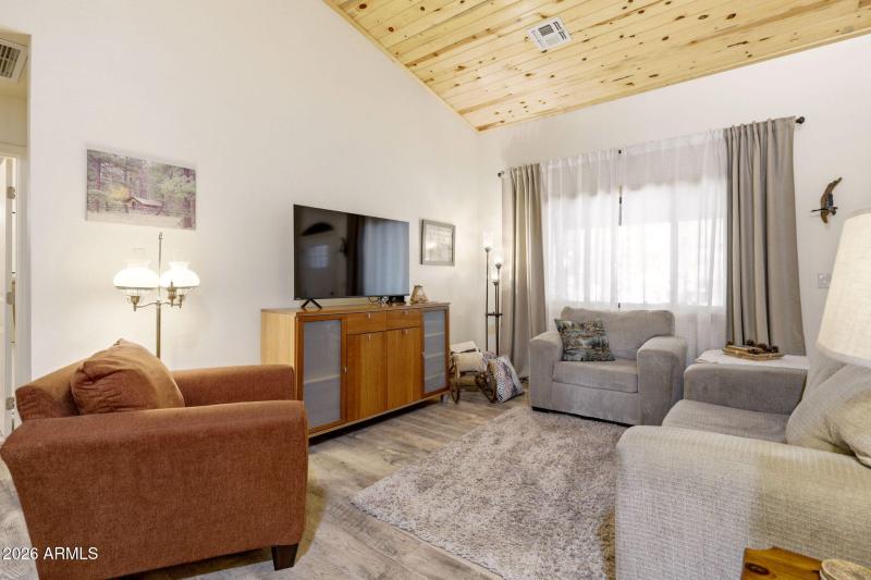 Living room withT&G ceiling