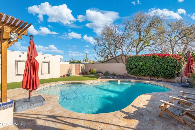 Massive Travertine Deck