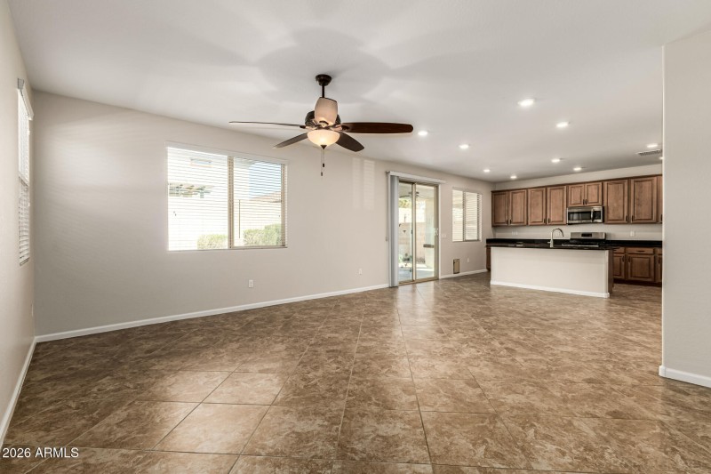 Living room and eating area