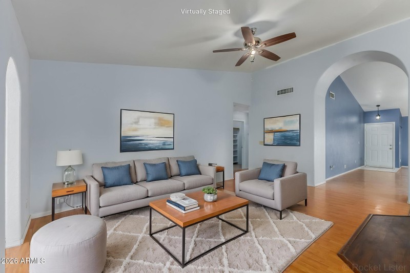 Virtually Staged Family Room