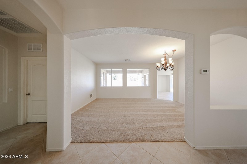 View of front room from front door