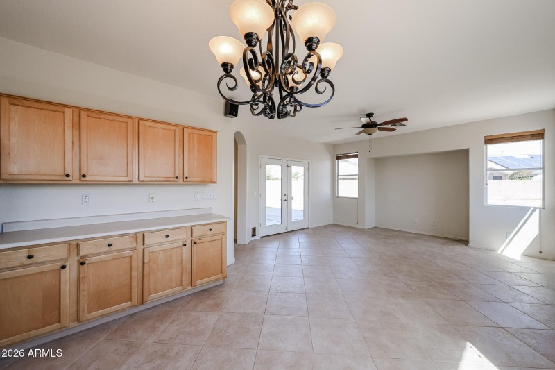 view of family room from kitchen