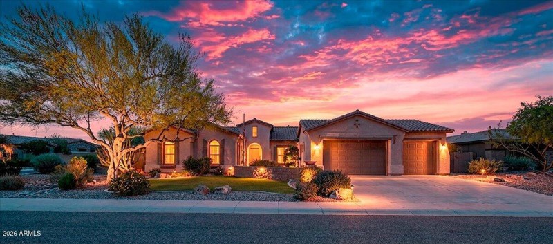 01-Front Of Home Twilight Pano