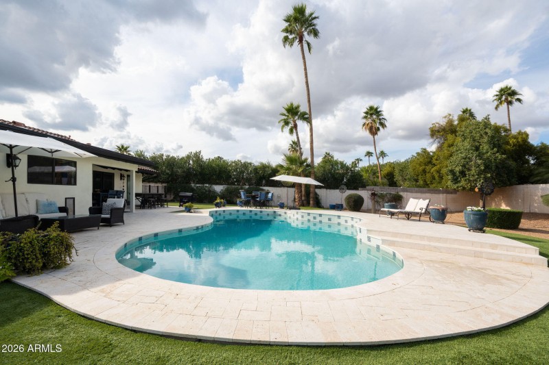 view to west of pool