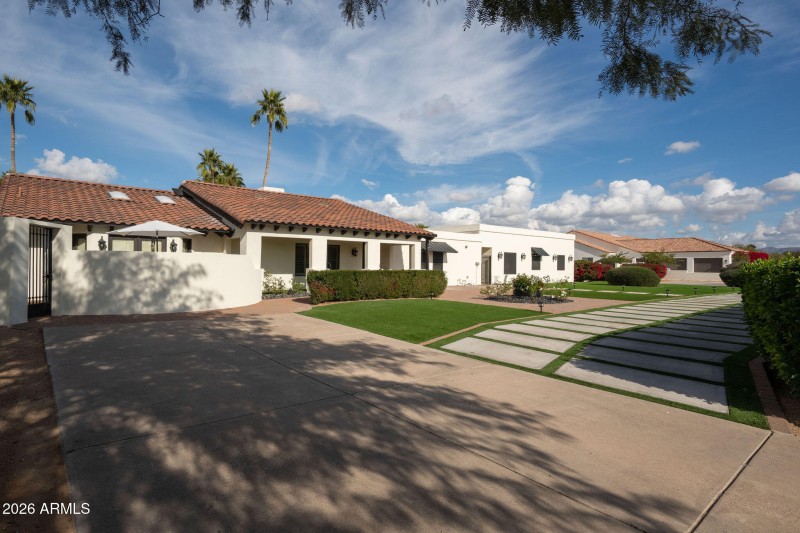 West side of front of home