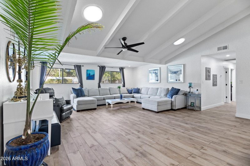 Family room with exit to pool