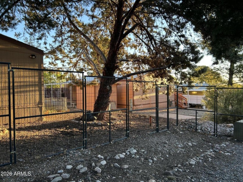 fenced backyard