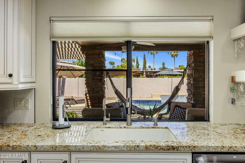 Kitchen View to Backyard