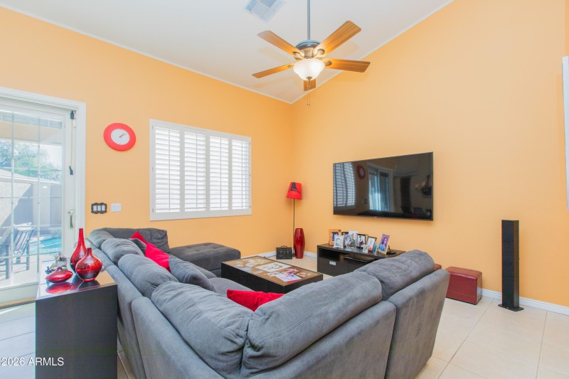 Family Room w/ Vaulted Ceilings