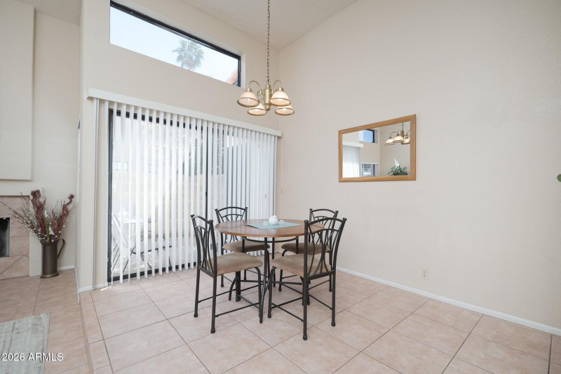 Patio doors off dining/living area